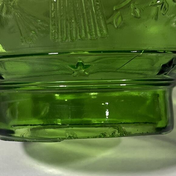 Vintage Wheaton NJ Glass Fire Extinguisher Bottle Eagle Shield & Stars Green - Picture 5 of 8